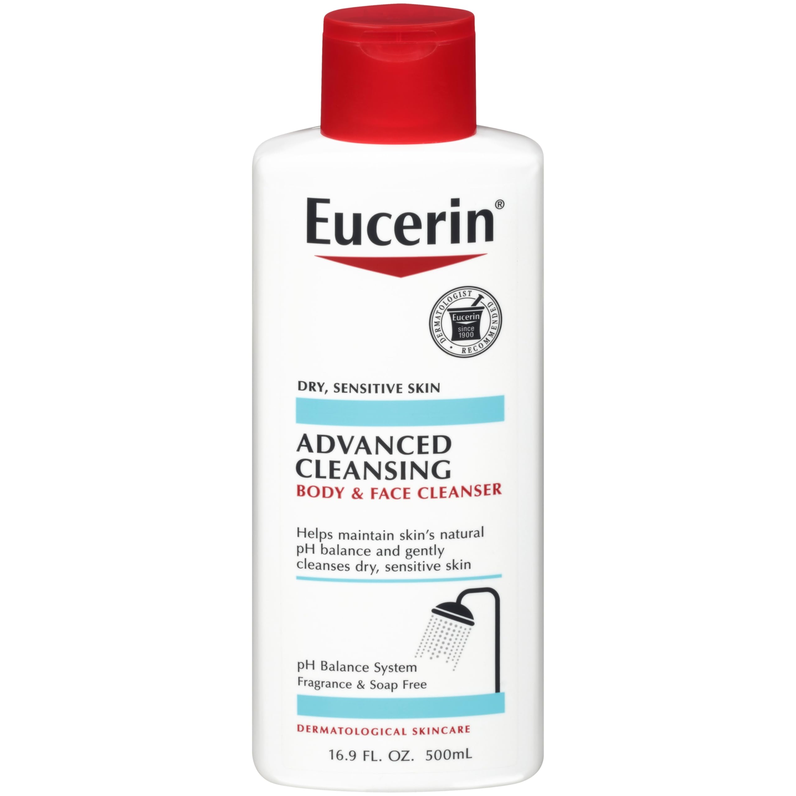 eucerin advanced cleansing body and face cleanser, 16.9 fluid ounce